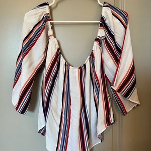 Striped Off the Shoulder Top